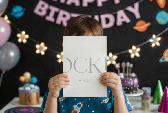 Download Space Kids Birthday Invitation Mockup - Invitation Collection