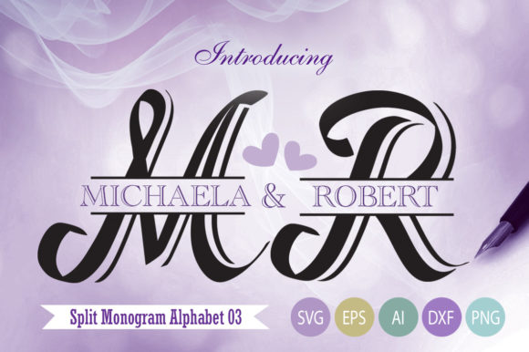 Download Calligraphic Split Monogram Svg Letters - Letter Collection