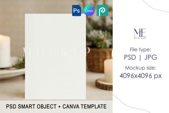Download Holiday Invitation Mockup PSD Canva 5x7 - Invitation Collection