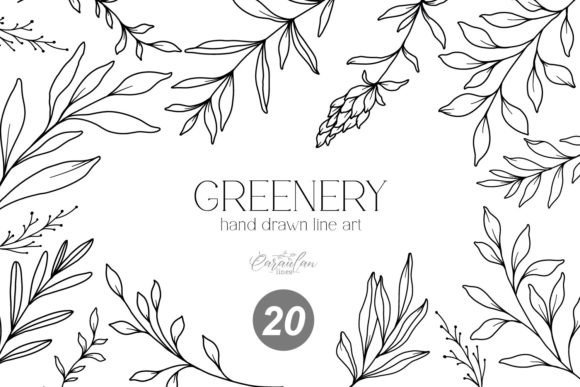 Download GREENERY LINE DRAWING, FORAL LINE ART - Drawing Collection