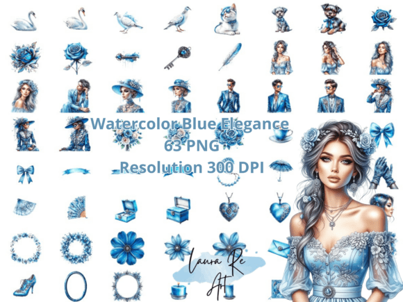 Download Watercolor Blue Elegance - Premium Resources